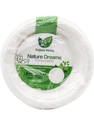 Misda Store Nature Ekolojik Karton Kağıt Parti Tek Kullanımlık Tabak - 18 Cm. - 50 Adetlik 1 Paket