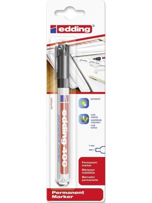 Leaf Shop 400 Permanent Markör - Siyah - 1 Kalem - 1 mm Ince Yuvarlak Uçlu - Suya Dayanıklı