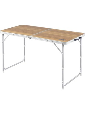 Leaf Shop Portatif Kamp Masası, 3 Yükseklik Ayarlı, Katlanır Piknik Masası, Kolay Taşınabilir Alüminyum Masa - 120X60 - Hareli Ceviz