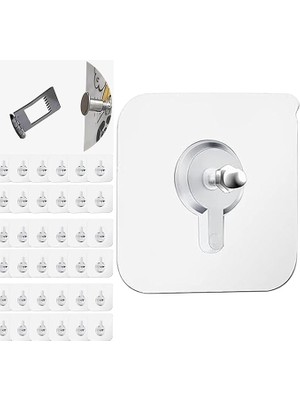 Leaf Shop 10 Adet Çok Amaçlı Yapışkanlı Çivi Vida Askı Kanca Raf Tablo Saat Asma Aparatı 10MM Vidalı