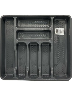 Leaf Shop Plastik 39X42,5X5 cm Çekmece Içi Jumbo Boy 7 Gözlü Kaşıklık Antrasit