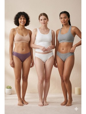 Hb Comfort Kadın Pamuklu Fitilli Slip Külot 3’lü Set