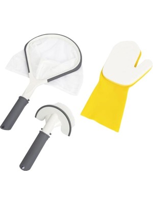 Leaf Shop – Temizlik Seti Lay–z Spa – 3 Adet – Ağ – Temizleme Fırçası – Ovma Eldiveni