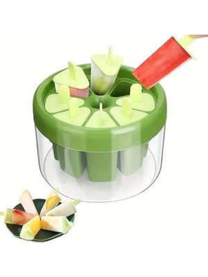 Leaf Shop 8 Bölmeli Dondurma Kalıbı, 8 Hazneli Meyve Kokteyl Buz Dondurma Kalıbı