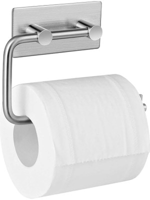 Leaf Shop Paslanmaz Çelik Tuvalet Kağıdı Askısı Yapışkanlı Bant ile Kolay Montaj