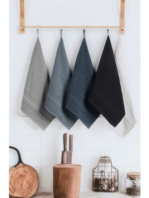 DNZGÜLCAN Ada 4'lü Havlu Seti El Havlu Yüz Havlu %100 Pamuk 30X50 cm