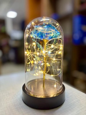 Leaf Shop Işıklı Dekoratif Gece Lambası – Şık ve Modern Tasarım, Ev ve Ofis Için Mükemmel Atmosfer Aydınlatması (Mavi)