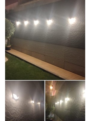 Leaf Shop 100 Ledli Sarı Işık Güneş Enerjili Hareket Sensörlü Solar Bahçe Lambası Şarj Olabilen