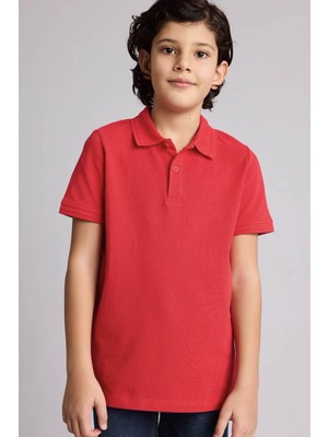 Defacto Regular Fıt Kırmızı Erkek Çocuk Polo Yaka T-Shirt K1689A6/RD282
