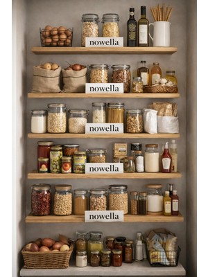 Nowella Home Doğal Masif Ahşap Uçan Raf 6’lı Set 60X10 cm – 18 mm Kalınlık Gizli Bağlantılı