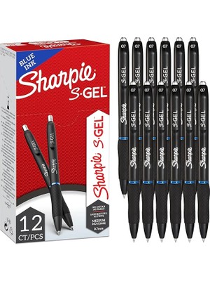 Leaf Shop S-Gel Jel Kalemler | Orta Uç (0,7 Mm) | Mavi Mürekkepli Jel Kalem | 12 Adet