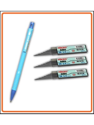 Leaf Shop mm Kalın Uçlu Versatil Kalem Pembe Renk 1 Adet ve 2.0 mm Kalın Uç Siyah 3 Adet Kalın Uçlu Mekanik Kalem