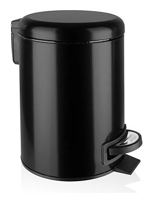 Leaf Shop Paslanmaz Elit Pedallı Çöp Kovası Siyah 3 Lt (000300-3)