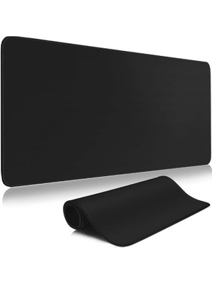 Leaf Shop Süper Kalite 90X40 Büyük Boy Xxl Mouse Pad Kauçuk Alt Taban, Yumuşak Kumaş Oyuncu Mousepad, Bilgisayar ve Dizüstü Bilgisayar Uyumlu 90 40 Mouse Pad (Düz Siyah)