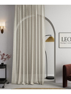 Leo Boutique Curtain Keten Orta Pile Dikim Keten Tül Perde Ütü Istemez Perde