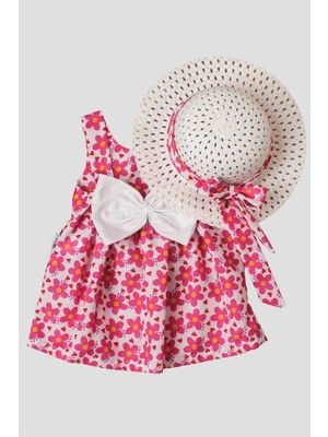 Kidex’s Baby Yeni Sezon Kız Bebek Elbise Şapkalı Takım