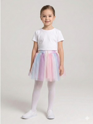 Sibel Günay Butik Kız Çocuk Gökkuşağı Pırıltılı Tütü Etek | 23 Nisan – 19 Mayıs Özel Gün