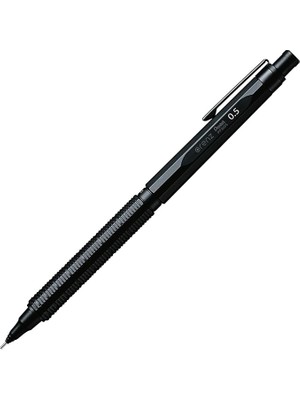 Misda Store PP3005-A Orenznero Basmalı Kurşun Kalem, Otomatik Uç Beslemeli, Kırılmaz Uç, Siyah Metal Gövde, 0,5 Mm, 1 Adet (1'li Paket)