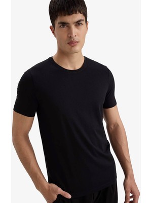 Defacto Slim Fit Siyah Erkek T-Shirt M6606AZ/BK81