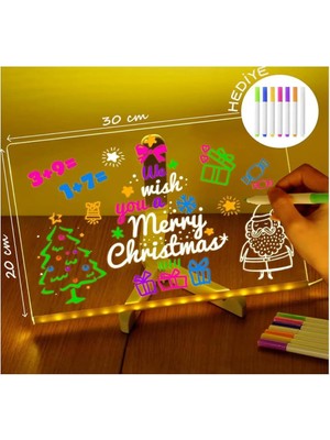 Misda Store 12 Inc LED Işıklı Çizim Tahtası Ayarlanabilir Stant ve Kalemleri Yeni Nesil Çizim Tahtası