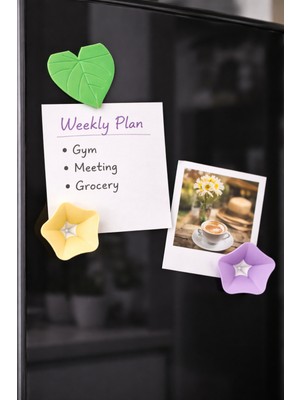 Otscraft Studio Çiçek ve Yaprak Doğadan Tasarım Magnet Seti