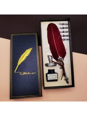 Misda Store Divit Kalem Seti, Mürekkepli, Özel Tasarım, Kırmızı