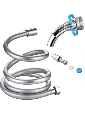 Misda Store - A Kalite Dayanıklı Paslanmaz Duş Spirali/ekstra Uzun Pvc Banyo Hortumu (Pvc 150)