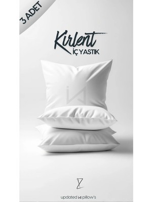 İz Home 3 Adet Beyaz Tela Kirlent Iç Yastığı 40X40 cm 350GR - Antibakteriyel Saf Silikon Dolgulu