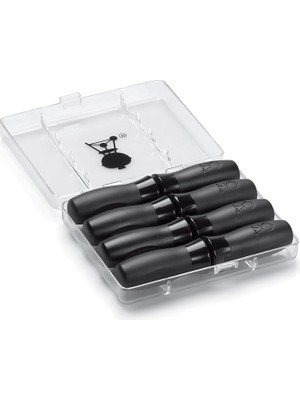 Misda Store Mısır Tanesi Tutucu Seti (4 Adet) Saklama Kutusu Dahil, Güvenli ve Rahat Kullanım Için Başparmak Oluklu Naylon Tutacaklar - Siyah (6489)