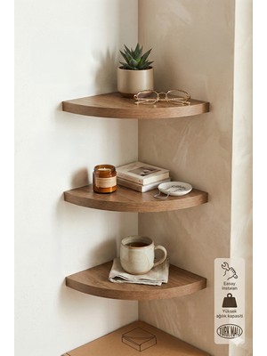 Nowella Home Arimo 3'lü Uçan Raf -Uçan Duvar Rafı-Dekoratif Raf