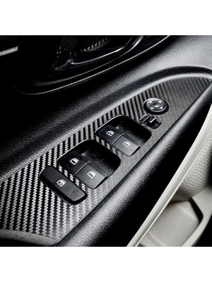 Misda Store Design Hyundai Bayon ile Uyumlu Iç Trim Folyo Kaplama Set Ayna Katlama Butonsuz, Mat Karbon Siyah