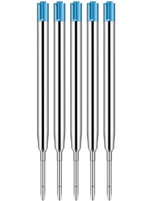 Misda Store Kalem Yedeği 5 Adet Tükenmez Kalem Içi Yedek Mavi Metal Tükenmez Kalem Içi Okul Ofis Jel Kalem Içi Mavi