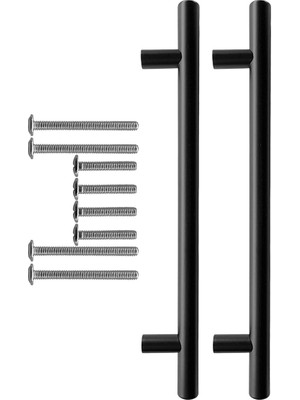 Misda Store Mutfak ve Banyo Dolabı Kapakları ve Çekmeceler Için Metal Kulp Paslanmaz Mobilya Dolap Kulbu 160MM Mat Siyah 2 Adet