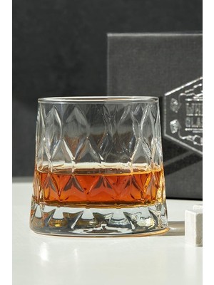 Misda Store Özel Kutusunda Kristal Desenli Viski Kadeh Seti Viski Taşı Bardak Set