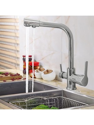 Misda Store Water Arıtma Bataryası 3 Yollu Musluk Sıcak-Soğuk Mix Arıtma Krom, 41553YK