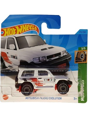Misda Store Wheels - Mitsubishi Bajero Evolution - Mud Studs 3/5 - HKK36 - Short Card - Beyaz - Rally Art - Mattel 2023