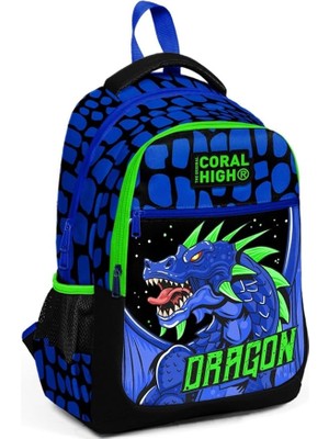 Misda Store High Üç Gözlü Erkek Çocuk Ilk ve Orta Okul Çantası - Lacivert Yeşil Dragon