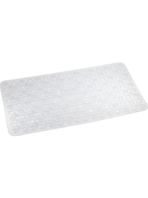 Misda Store Serisi Banyo - Küvet Içi Kaydırmaz Vantuzlu Oluklu Desenli Diktördgen Paspas 67,5 x 34,5 Cm, Şeffaf