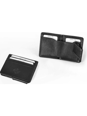 Gencer Leather Deri Kartlık Mıknatıslı Siyah