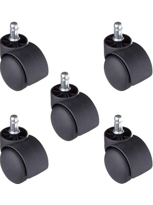 Misda Store 5 Adet Pimli Geçmeli Ofis Koltuk Sandalye Tekeri 50 mm