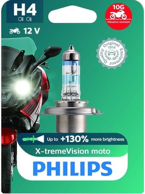 Misda Store 12342XV+BW X-Tremevision Moto +%130 H4 Motosiklet Far Lambası, 1 Adet