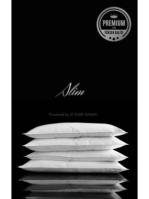 İz Home 4 Adet Premium Slim Yastık | Ince Form | Yıkanabilir | Hipoalerjenik Micro Kumaş | Orijinal Silikon