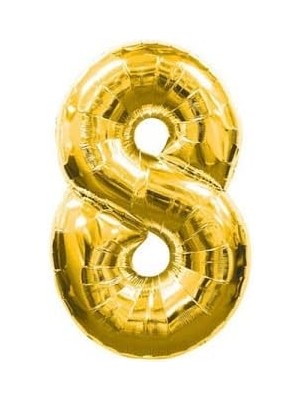 Misda Store Marifetlerim - 8 Rakamı Altın Folyo Balon 40 Inch 90 cm