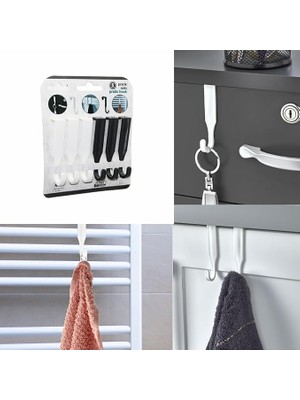 Misda Store 12 Adet Çok Amaçlı Askı Kapı Arkası Havlupan Çekmece Dolap Askısı