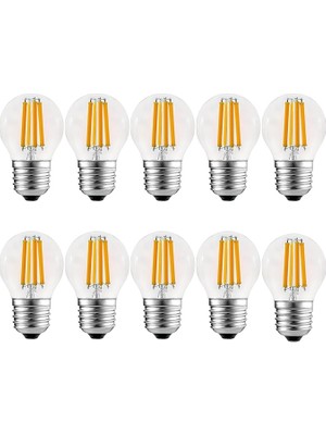 Misda Store Geldi 6 Watt Mini Top Ampul LED Filament G45 Şeffaf Cam Rustik Ampul E27 Duy 3000K Gün Işığı 10 Adet