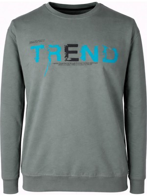 Trender 26YG08000051  Erkek Sweatshirt Trend Baskı 0 Yaka