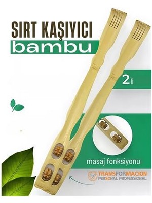 İlk El Grup Turk Masajlı Sırt Kaşıma Aparatı - Bambu Sırt Kaşıyıcı 2 Li Set