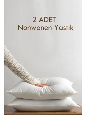 İz Home 2 Adet Nonwonen Yastık Ecotouch %100 Silikon Dolgulu | Ultra Yumuşak | 50X70 cm | Vakum / Rollpack