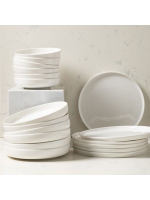 Mudo Home EPHESUS WHITE  18 PARÇA PORSELEN YEMEK TAKIMI