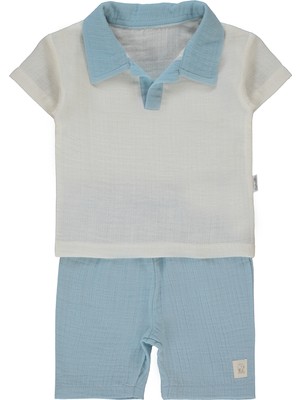 Bebetto Müslin Şort 2li Takım (Pıllowy) Mavi